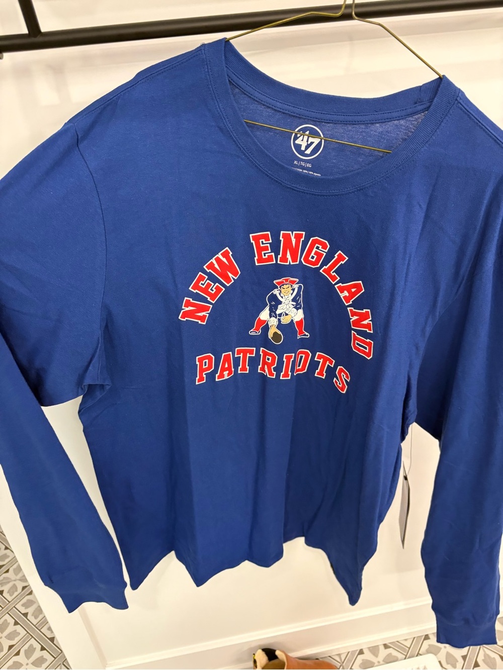 '47 New England Patriots Royal Blue Long Sleeve Tee